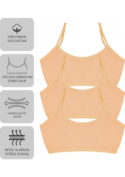 Premium 6’lı Kız Çocuk Alıştırma Sütyen - Hediye Kutulu, Pamuklu Kumaş, Ultra Yumuşak, Esnek ve Etiketsiz Yapı, Şık ve Konforlu Bustiyer modelleri