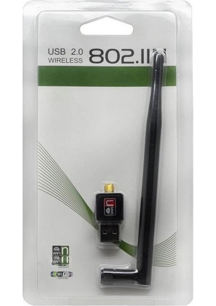 Fully 300 USB Antenli 802.11N Wifi 7601 Chipset 2.4ghz 5db 150 Mbps Ip Uydu Alıcıları Uyumlu Wifi Adaptör