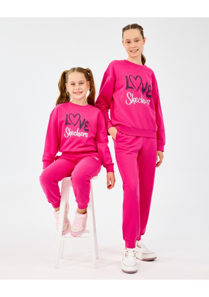 G Lw Fleece Sweatshirt Büyük Kız Çocuk Neonpink Sweatshirt SK2520078-3586