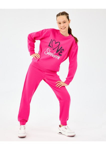 G Lw Fleece Sweatshirt Büyük Kız Çocuk Neonpink Sweatshirt SK2520078-3586 fırsatları
