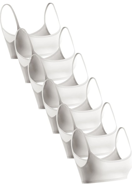 Premium 6’lı Kız Çocuk Alıştırma Sütyen - Hediye Kutulu, Pamuklu Kumaş, Ultra Yumuşak, Esnek ve Etiketsiz Yapı, Şık ve Konforlu Bustiyer