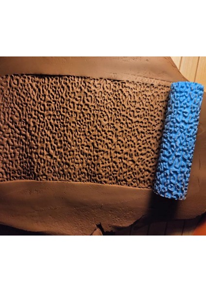 10 cm Leopar Seramik & Polimer Kil Doku Rulosu Desen Oklavası