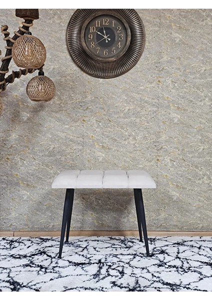Siyah Sivriltmel Ayaklı 60 cm Puf Bench - Puf - Bench - Oturak - Mutfak Oturağı - Antre Oturağı Krem Renk 60 x 40 Boyut/ebat fiyatları