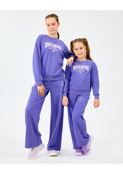 G Lw Fleece Crewneck Sweatshirt Büyük Kız Çocuk Mor Sweatshirt SK2520080-3996 fiyatları