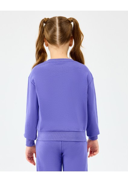 G Lw Fleece Crewneck Sweatshirt Büyük Kız Çocuk Mor Sweatshirt SK2520080-3996 modelleri