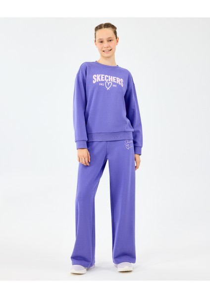 G Lw Fleece Crewneck Sweatshirt Büyük Kız Çocuk Mor Sweatshirt SK2520080-3996 fırsatları
