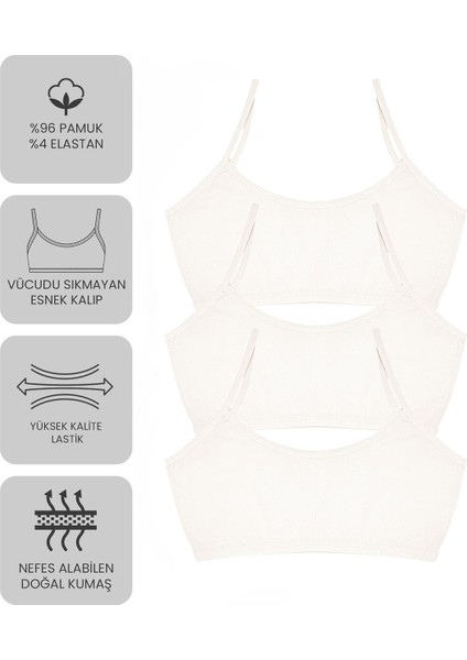 Premium 6’lı Kız Çocuk Alıştırma Sütyen - Hediye Kutulu, Pamuklu Kumaş, Ultra Yumuşak, Esnek ve Etiketsiz Yapı, Şık ve Konforlu Bustiyer modelleri