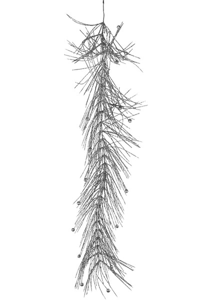 Yılbaşı Süsü Incili Tüy Şerit Gümüş 100 cm