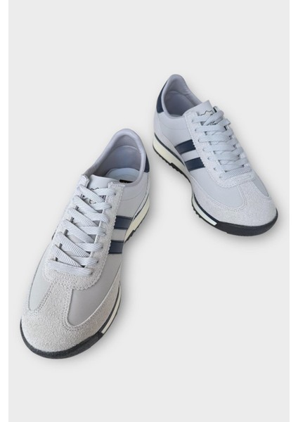 Erkek Cilt Günlük Rahat Spor Ayakkabı Gri - Lacivert fırsatları