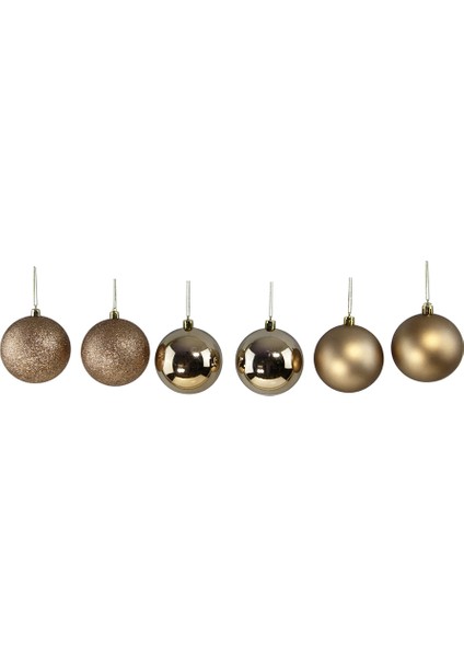 Yılbaşı Süsü 6'lı Top Bakır 8 cm