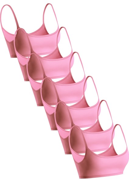 Premium 6’lı Kız Çocuk Alıştırma Sütyen - Hediye Kutulu, Pamuklu Kumaş, Ultra Yumuşak, Esnek ve Etiketsiz Yapı, Şık ve Konforlu Bustiyer
