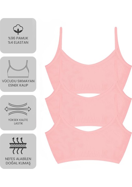 Premium 6’lı Kız Çocuk Alıştırma Sütyen - Hediye Kutulu, Pamuklu Kumaş, Ultra Yumuşak, Esnek ve Etiketsiz Yapı, Şık ve Konforlu Bustiyer modelleri