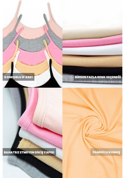 Premium 6’lı Kız Çocuk Alıştırma Sütyen - Hediye Kutulu, Pamuklu Kumaş, Ultra Yumuşak, Esnek ve Etiketsiz Yapı, Şık ve Konforlu Bustiyer fırsatları