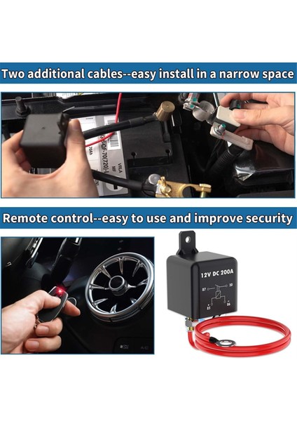 Uzaktan Akü Kesme Anahtarı 200A 12V Üst Direk Negatif Akü Kapatma Anahtarı Araba, Karavan, Kamyon, Araç, Akü (Yurt Dışından) modelleri