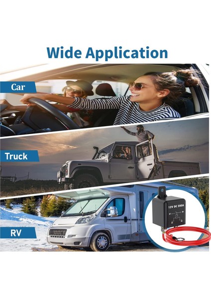 Uzaktan Akü Kesme Anahtarı 200A 12V Üst Direk Negatif Akü Kapatma Anahtarı Araba, Karavan, Kamyon, Araç, Akü (Yurt Dışından) fırsatları