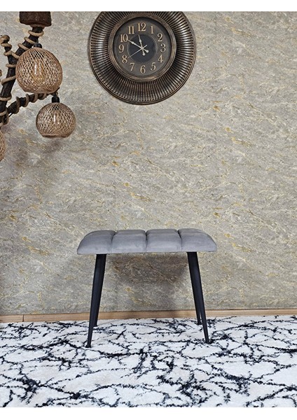 Siyah Sivriltmel Ayaklı 60 cm Puf Bench - Puf - Bench - Oturak - Mutfak Oturağı - Antre Oturağı Gri Renk 60 x 40 Boyut/ebat fiyatları