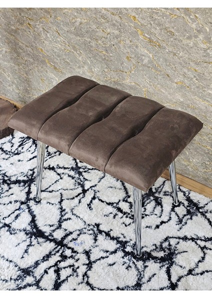 Krom Sivriltme Ayaklı 60 cm Puf Bench - Puf - Bench - Oturak - Mutfak Oturağı - Antre Oturağı Kahverengi Renk 60 x 40 Boyut/ebat fırsatları