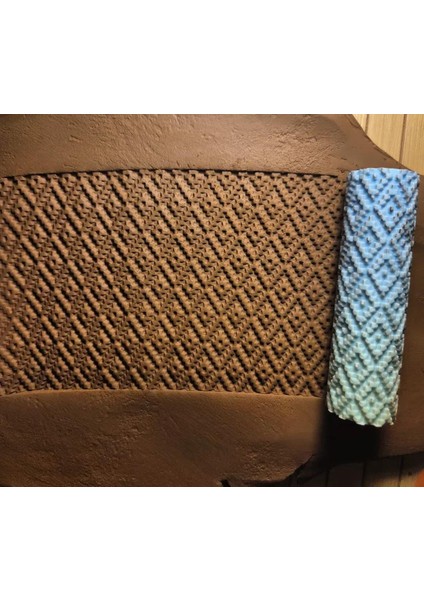 10 cm Seramik & Polimer Kil Desen Oklavası Doku Rulosu