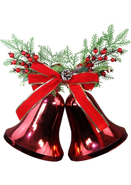 Yılbaşı Süsü Berryli Kozalaklı Çan Kırmızı 30 cm