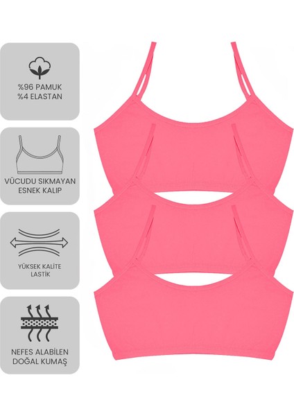 Premium 6’lı Kız Çocuk Alıştırma Sütyen - Hediye Kutulu, Pamuklu Kumaş, Ultra Yumuşak, Esnek ve Etiketsiz Yapı, Şık ve Konforlu Bustiyer modelleri