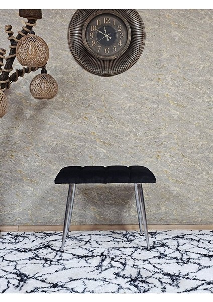 Krom Sivriltme Ayaklı 60 cm Puf Bench - Puf - Bench - Oturak - Mutfak Oturağı - Antre Oturağı Siyah Renk 60 x 40 Boyut/ebat fiyatları