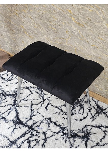 Krom Sivriltme Ayaklı 60 cm Puf Bench - Puf - Bench - Oturak - Mutfak Oturağı - Antre Oturağı Siyah Renk 60 x 40 Boyut/ebat fırsatları