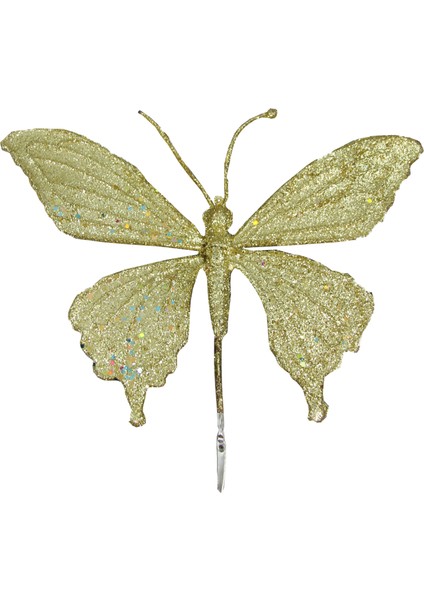 Mandallı Simli Kelebek Altın 15 cm