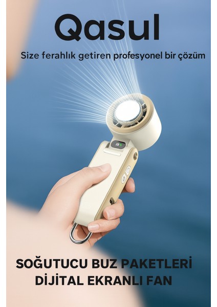 Dijital Ekranlı Soğutucu Mini Vantilatör – Soğuk Kompres Özellikli, Taşınabilir El Tipi Fan fırsatları