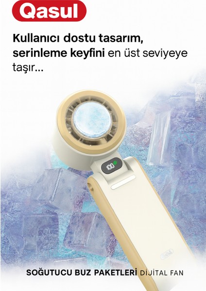 Dijital Ekranlı Soğutucu Mini Vantilatör – Soğuk Kompres Özellikli, Taşınabilir El Tipi Fan indirimleri