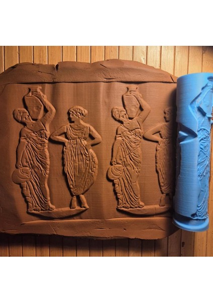 17 cm Yunan Seramik Doku Rulosu Polimer Kil Desen Oklavası fiyatları