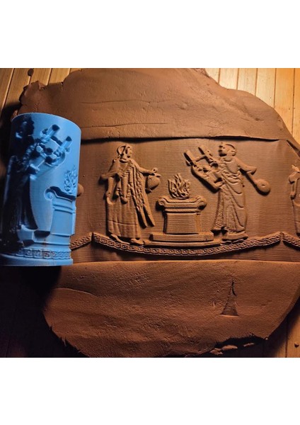 10 cm Yunan Seramik Doku Rulosu Polimer Kil Desen Oklavası