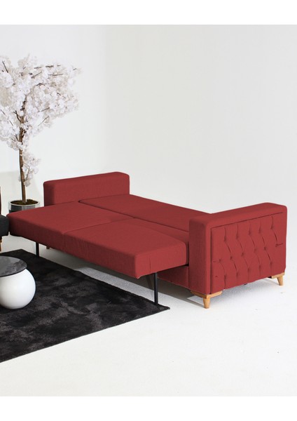 Nola Koltuk Takımı 3+3+3 & Bazalı Yataklı Koltuk & Kanepe - Bordo modelleri