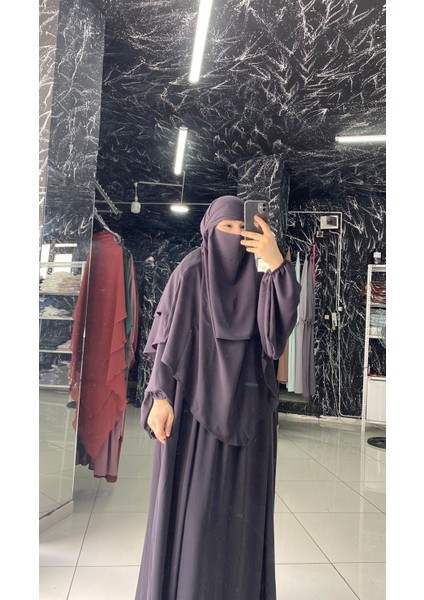 Açelya Takım Ferace Sufle Peçe 3 Parça