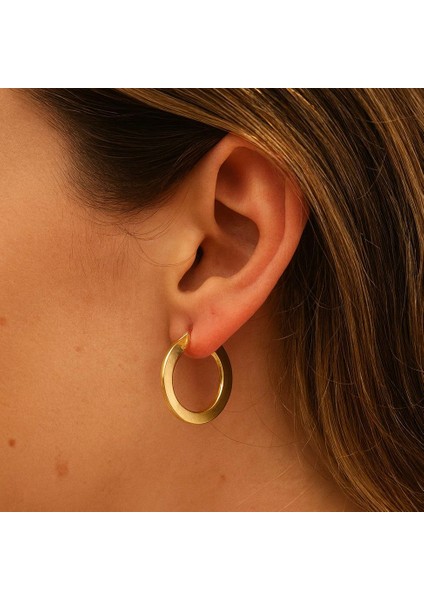 14 Ayar Altın Halka Küpe