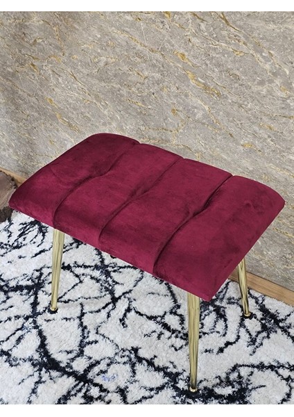 Gold Sivriltme Ayaklı 60 cm Puf Bench - Puf - Bench - Oturak - Mutfak Oturağı - Antre Oturağı Bordo Renk 60 x 40 Boyut/ebat fırsatları