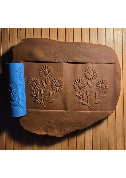 10 cm Papatya Seramik & Polimer Kil Doku Rulosu Desen Oklavası fiyatları