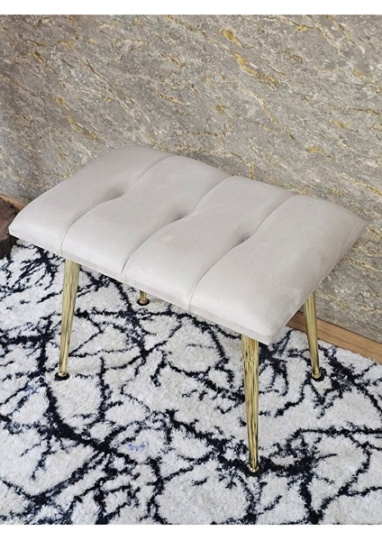 Gold Sivriltme Ayaklı 60 cm Puf Bench - Puf - Bench - Oturak - Mutfak Oturağı - Antre Oturağı Krem Renk 60 x 40 Boyut/ebat fırsatları