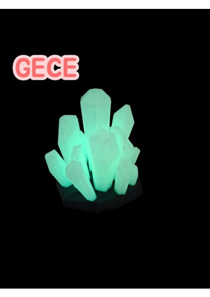 3D Baskı Kristal Görünümlü Karanlıkta Parlayan Masaüstü Aksesuarı (Glow In Dark) fiyatları