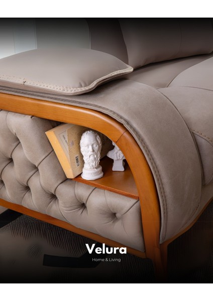 Berra Sırt Mekanizmalı Üç Adet Üçlü Kanepe & 3'lü Koltuk (3+3+3) - Koyu Krem indirimleri