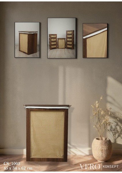 Vero Çamaşır Sepeti Mdf Meşe CS1002