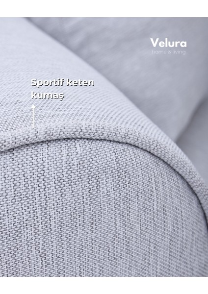 Valo Sırt Mekanizmalı 3 Adet Üçlü Kanepe & 3'lü Koltuk (3+3+3) - Gri modelleri
