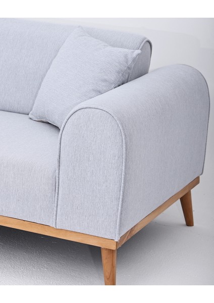 Valo Sırt Mekanizmalı 3 Adet Üçlü Kanepe & 3'lü Koltuk (3+3+3) - Gri