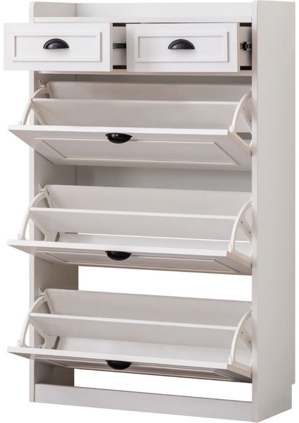 Ayakkabılık, Çırağan Ayakkabılık, Düşer Kapak Çekmeceli Ayakkabılık, Beyaz fırsatları