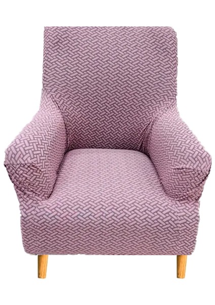 Jakarlı Tuğla Desen Koltuk Örtüsü Çekyat Kanepe Kılıfı, Berjer Kılıfı Lastikli Kayma Yapmayan Tekli