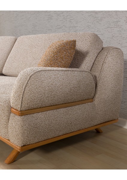 Focus Üç Adet Üçlü Kanepe & 3'lü Koltuk (3+3+3) - Krem fırsatları