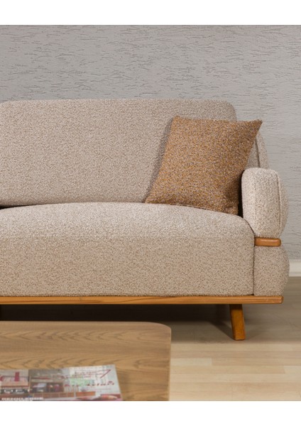 Focus Üç Adet Üçlü Kanepe & 3'lü Koltuk (3+3+3) - Krem