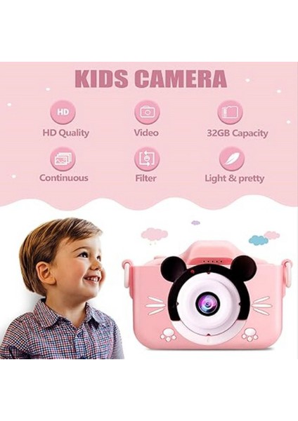 Çocuk Dijital Fotoğraf Makinası 20 Mp Video Kaydedici 2.0 Inç Çift Kameralı fırsatları