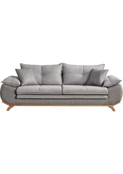 Azir Yataklı ve Bazalı Üç Adet Üçlü Kanepe & 3'lü Koltuk (3+3+3) - Gri fırsatları