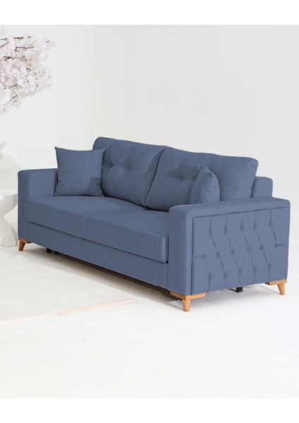 Nola Koltuk Takımı 3+3+3 & Bazalı Yataklı Koltuk & Kanepe - Mavi indirimleri