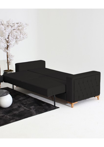 Nola Koltuk Takımı 3+3+3 & Bazalı Yataklı Koltuk & Kanepe - Siyah fırsatları